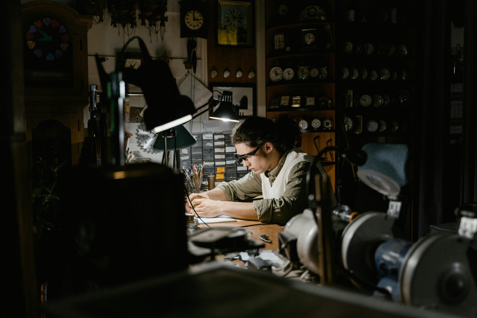 A Man Repairing a Watch